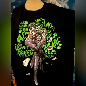 NWT CVLA Batman featuring, The Joker tee in 3X w/ black background & graphics.
